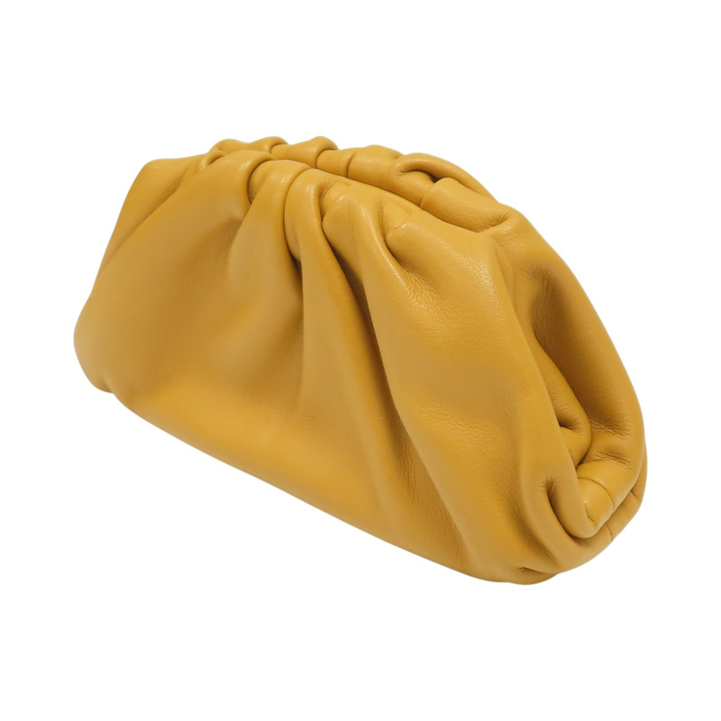 黃色 羊皮 Mini Pouch 零錢包 肩背包【BOTTEGA VENETA 寶緹嘉】 577816-2