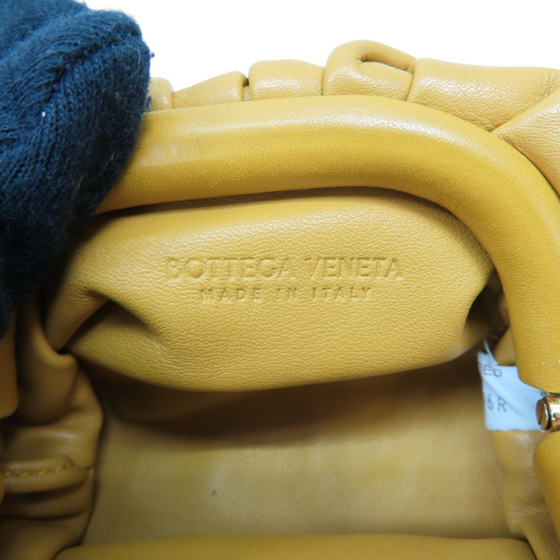 黃色 羊皮 Mini Pouch 零錢包 肩背包【BOTTEGA VENETA 寶緹嘉】 577816-5