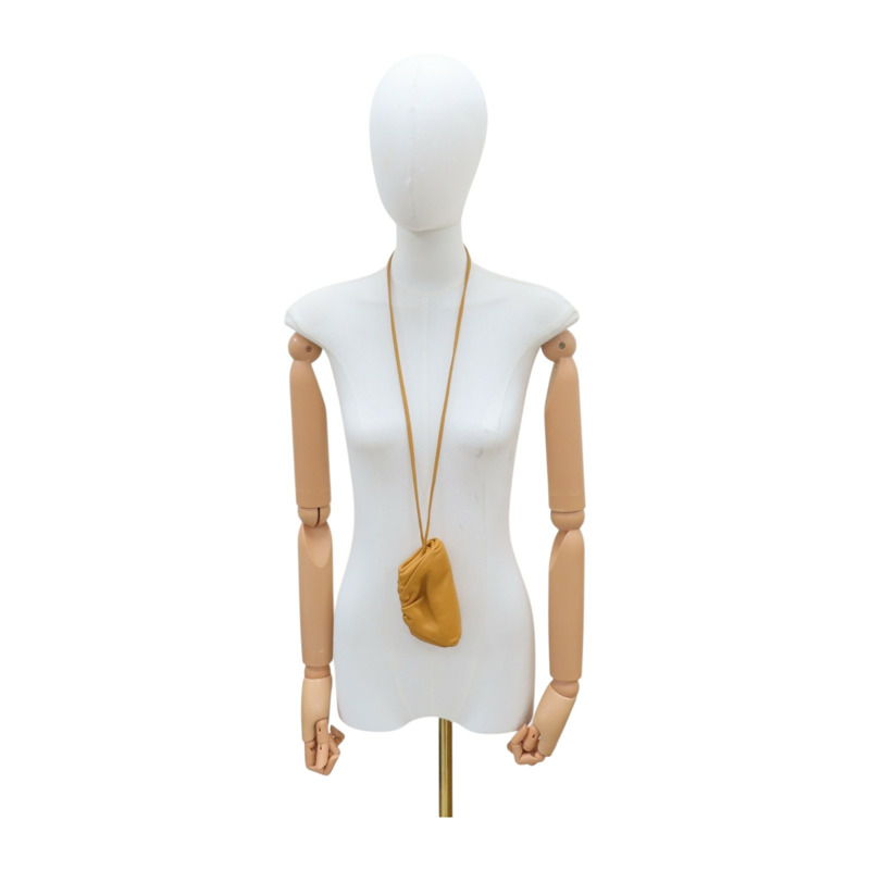 黃色 羊皮 Mini Pouch 零錢包 肩背包【BOTTEGA VENETA 寶緹嘉】 577816-8