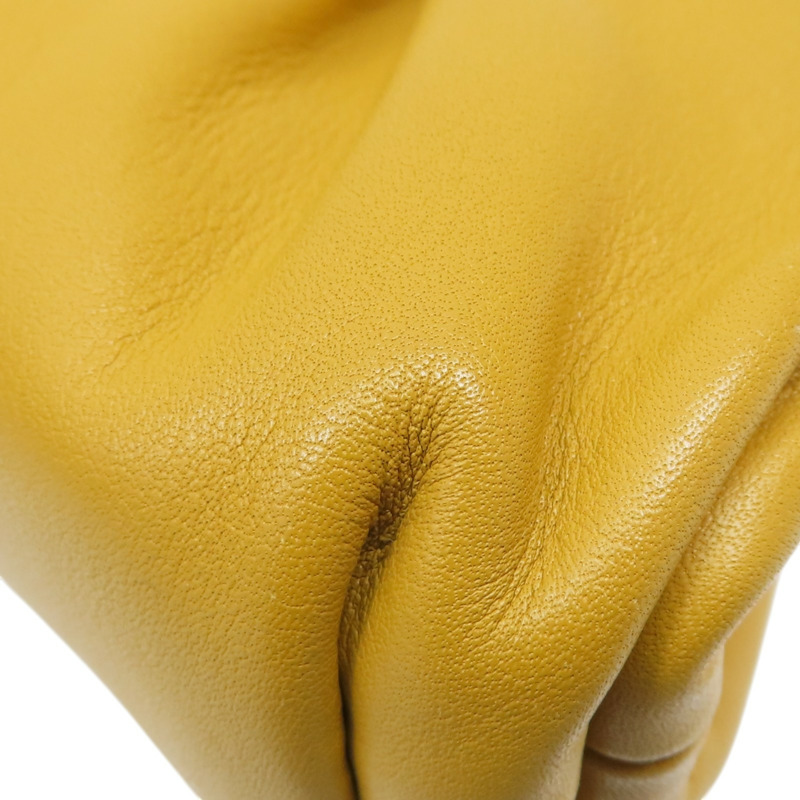 黃色 羊皮 Mini Pouch 零錢包 肩背包【BOTTEGA VENETA 寶緹嘉】 577816-9