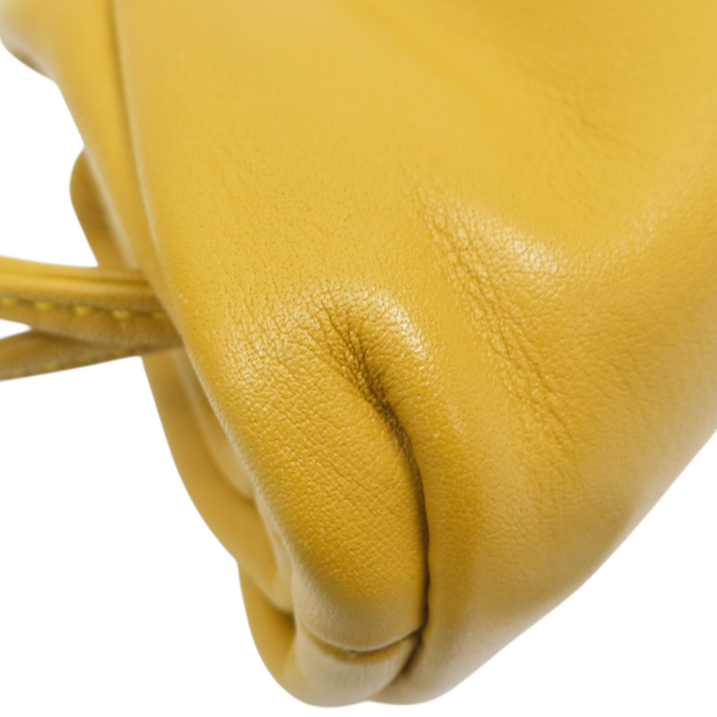 黃色 羊皮 Mini Pouch 零錢包 肩背包【BOTTEGA VENETA 寶緹嘉】 577816-10