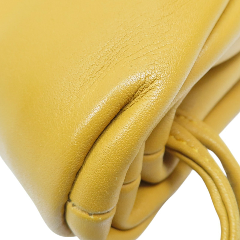 黃色 羊皮 Mini Pouch 零錢包 肩背包【BOTTEGA VENETA 寶緹嘉】 577816-11