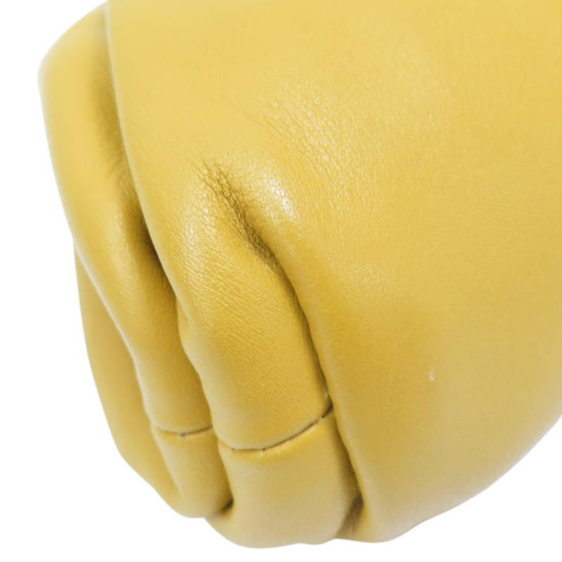 黃色 羊皮 Mini Pouch 零錢包 肩背包【BOTTEGA VENETA 寶緹嘉】 577816-12