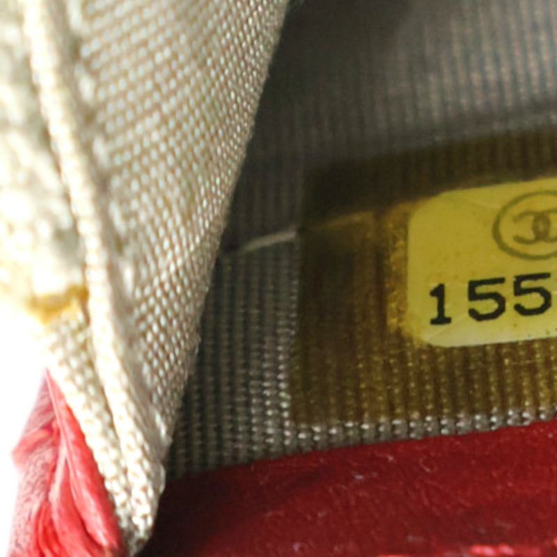 紅色 牛皮 對折長夾 銀釦 (無卡)【CHANEL 香奈兒】-7