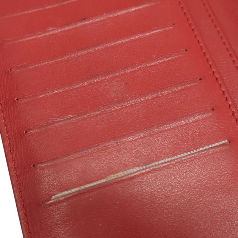 紅色 牛皮 對折長夾 銀釦 (無卡)【CHANEL 香奈兒】-12