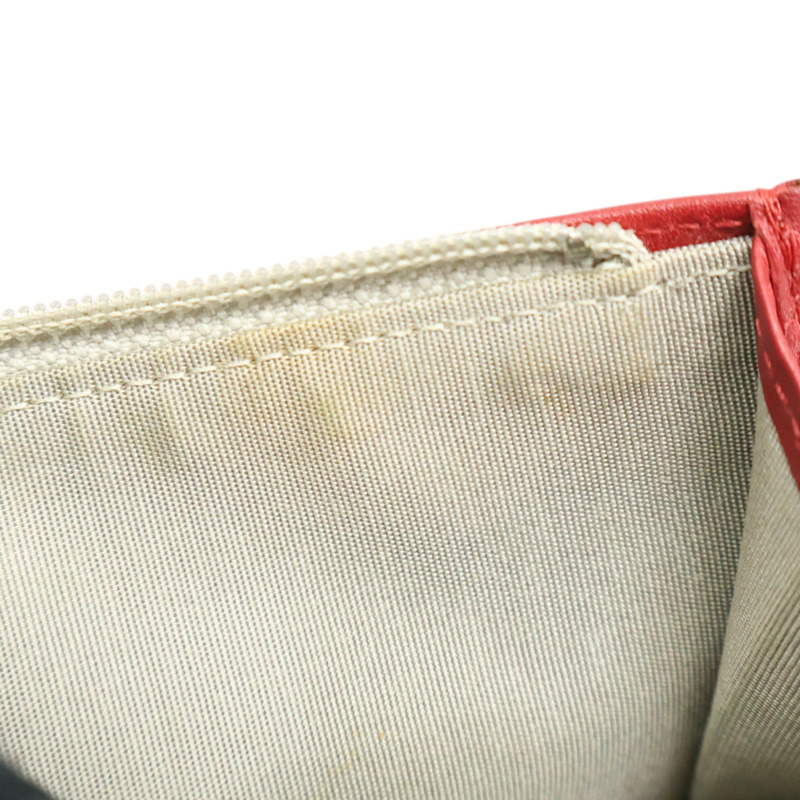 紅色 牛皮 對折長夾 銀釦 (無卡)【CHANEL 香奈兒】-13