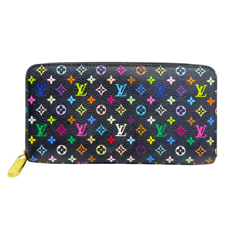 村上隆 黑彩PVC 拉鍊長夾【LOUIS VUITTON LV 路易威登】 M60275