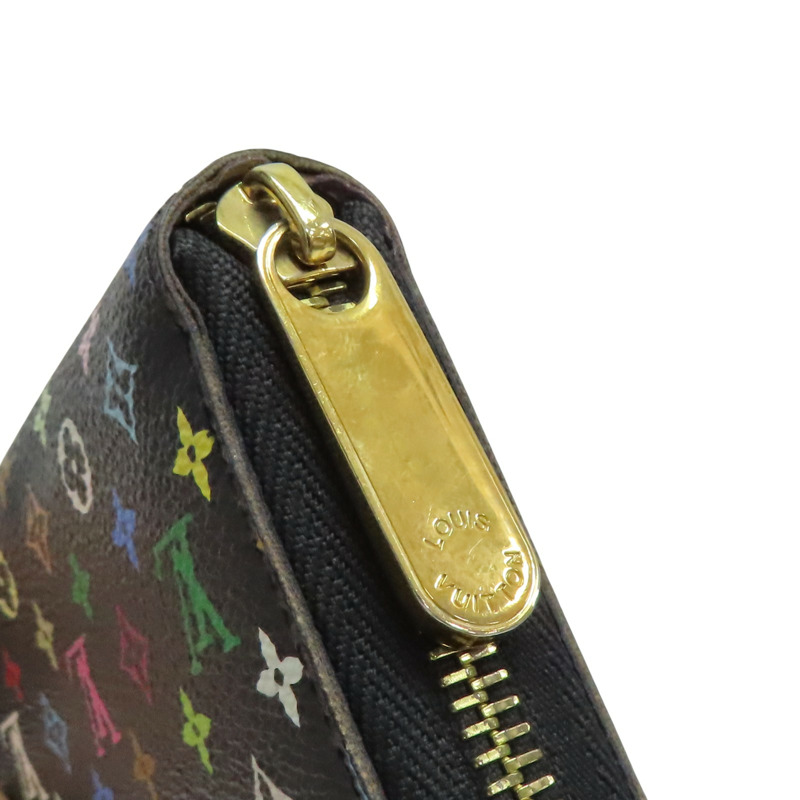 村上隆 黑彩PVC 拉鍊長夾【LOUIS VUITTON LV 路易威登】 M60275-6