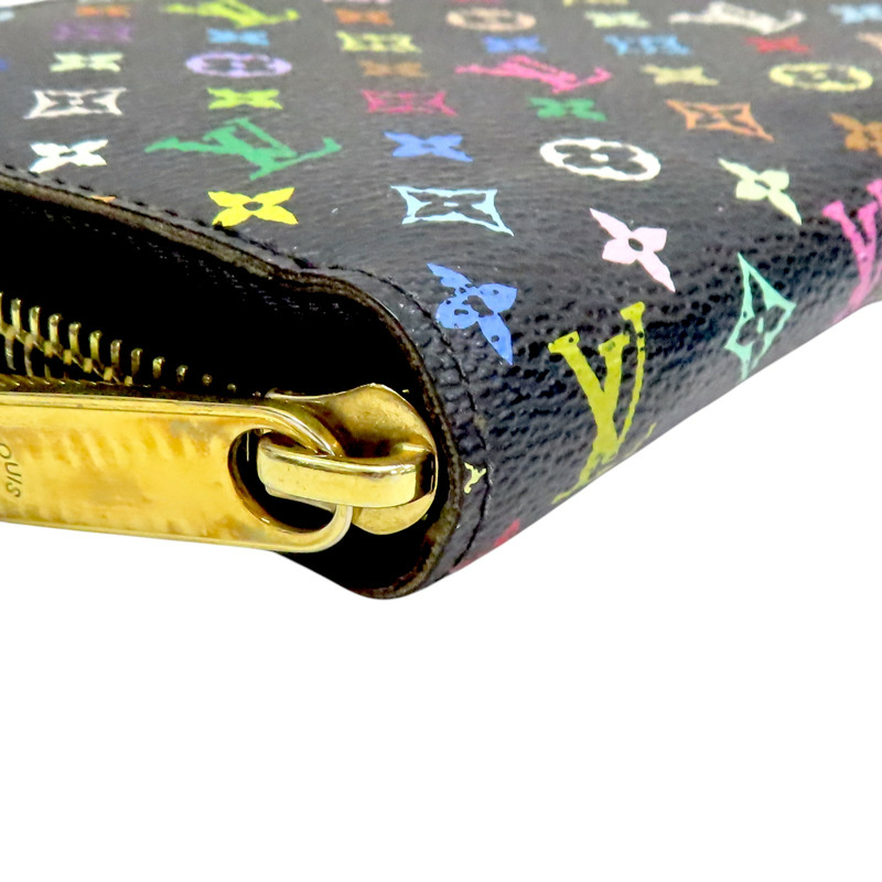 村上隆 黑彩PVC 拉鍊長夾【LOUIS VUITTON LV 路易威登】 M60275-7