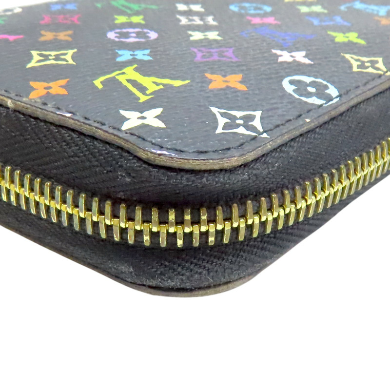 村上隆 黑彩PVC 拉鍊長夾【LOUIS VUITTON LV 路易威登】 M60275-8