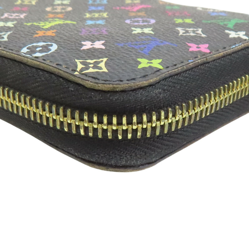 村上隆 黑彩PVC 拉鍊長夾【LOUIS VUITTON LV 路易威登】 M60275-10