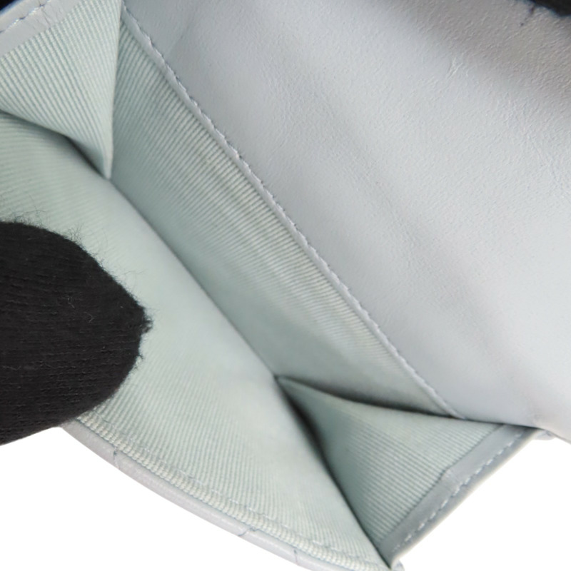 淺藍色 羊皮 翻蓋小錢包 短夾【CHANEL 香奈兒】 AP0230-4