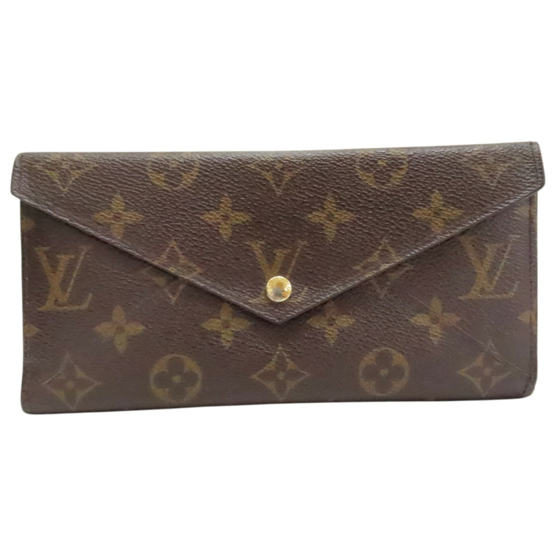棕色 原花 PVC塗層帆布 Portefeuille Origami 長夾【LOUIS VUITTON LV 路易威登】 M40487-0