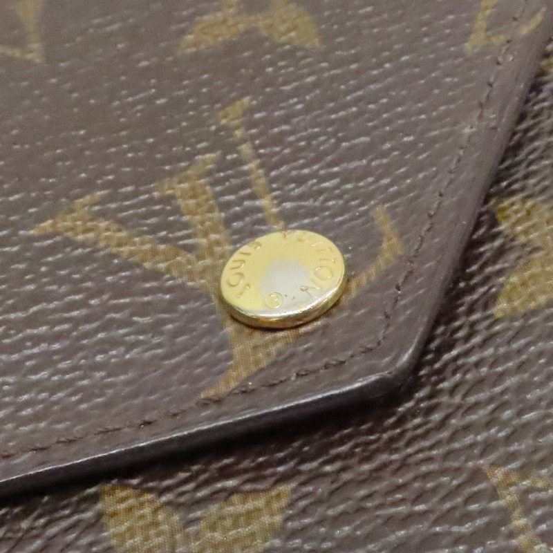 棕色 原花 PVC塗層帆布 Portefeuille Origami 長夾【LOUIS VUITTON LV 路易威登】 M40487-4