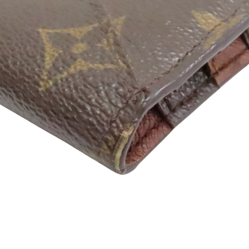 棕色 原花 PVC塗層帆布 Portefeuille Origami 長夾【LOUIS VUITTON LV 路易威登】 M40487-5