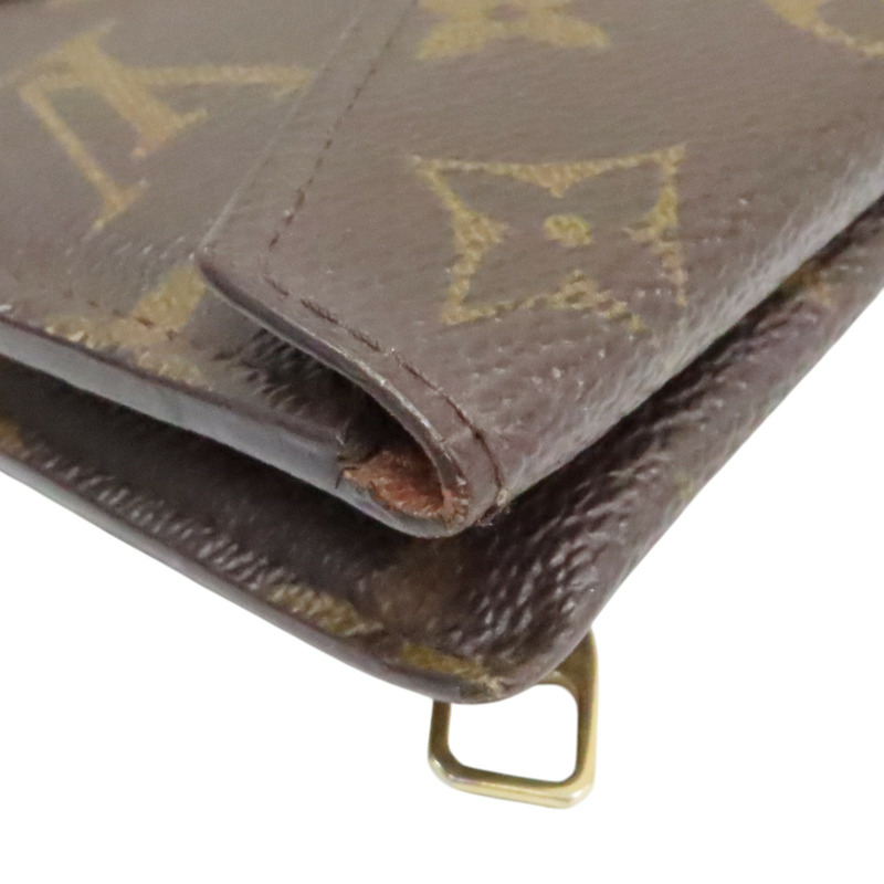 棕色 原花 PVC塗層帆布 Portefeuille Origami 長夾【LOUIS VUITTON LV 路易威登】 M40487-6