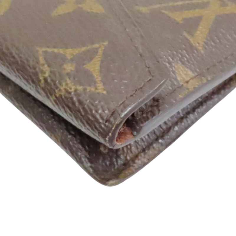 棕色 原花 PVC塗層帆布 Portefeuille Origami 長夾【LOUIS VUITTON LV 路易威登】 M40487-7