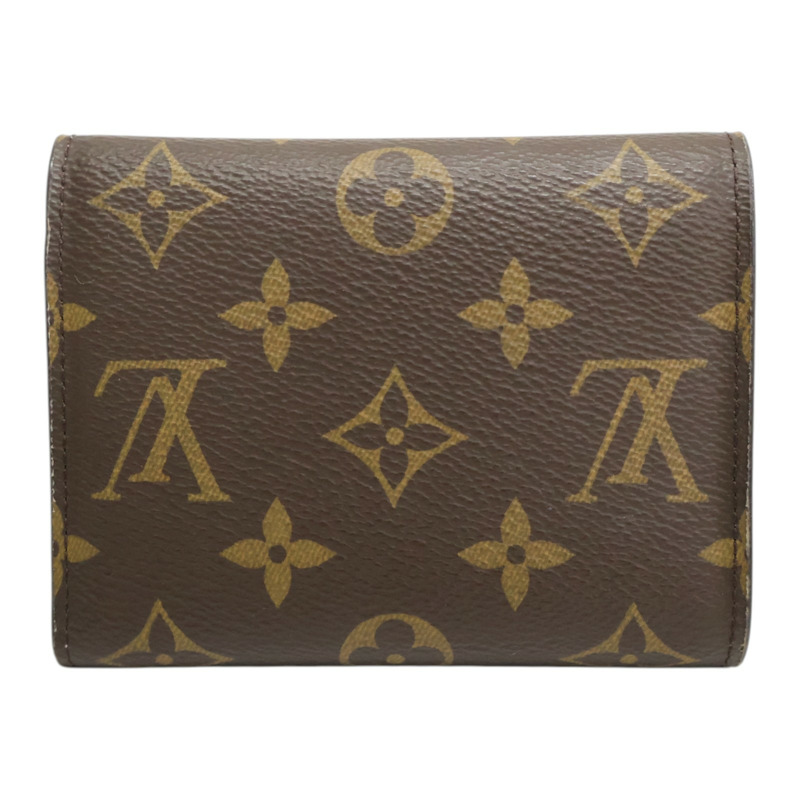 棕色/粉色 原花帆布 Victorine 三折短夾【LOUIS VUITTON LV 路易威登】 M62360-1