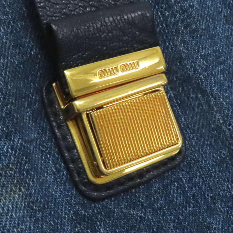 藍色 丹寧 手提包 (缺背帶)【MIU MIU 繆繆】 RN1104-7