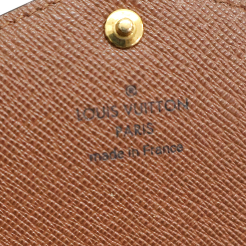 棕色 原花 PVC塗層帆布 Sarah 扣式長夾【LOUIS VUITTON LV 路易威登】 M62235-5