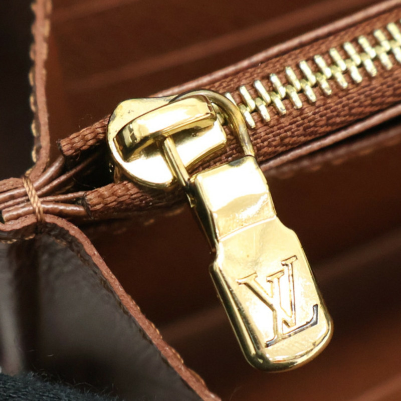 棕色 原花 PVC塗層帆布 Sarah 扣式長夾【LOUIS VUITTON LV 路易威登】 M62235-7