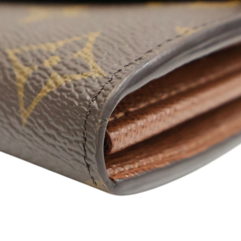 棕色 原花 PVC塗層帆布 Sarah 扣式長夾【LOUIS VUITTON LV 路易威登】 M62235-10