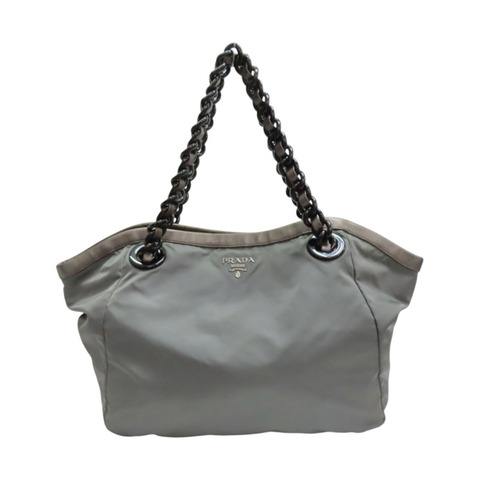 灰色 尼龍 肩背包【PRADA 普拉達】