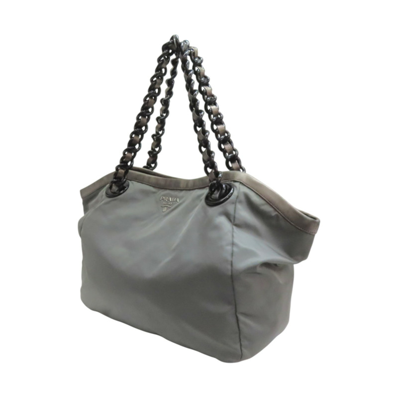 灰色 尼龍 肩背包【PRADA 普拉達】-2