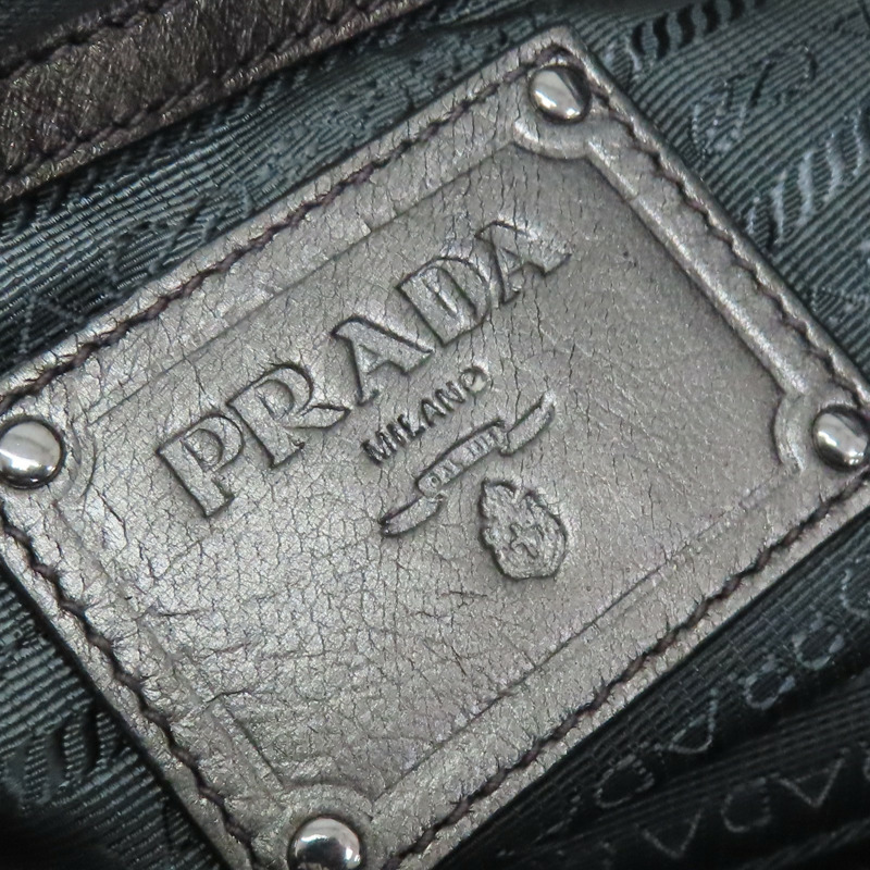 灰色 尼龍 肩背包【PRADA 普拉達】-6
