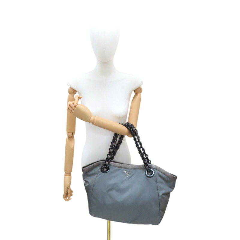 灰色 尼龍 肩背包【PRADA 普拉達】-9