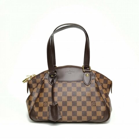 LOUIS VUITTON Verona手提包棋盤格小號28棕色棋盤格PVC2010肩背包