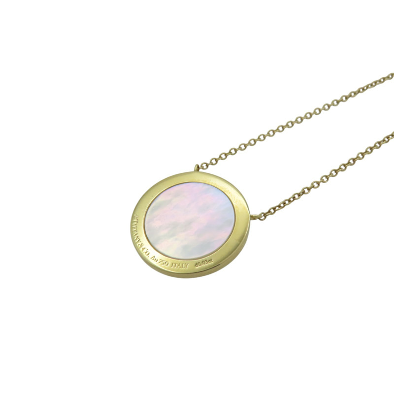 18K黃金 圓形母貝 T 項鍊【Tiffany & Co 蒂芬妮】-1