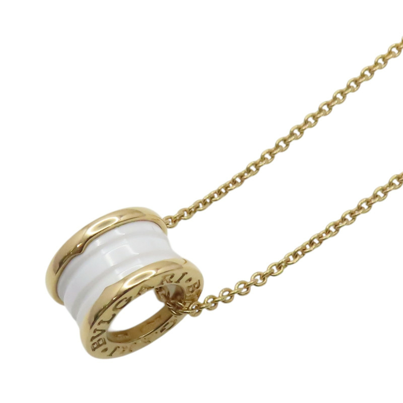 18K玫瑰金 白色陶瓷 B-zero1 項鍊【BVLGARI 寶格麗】 346082-2