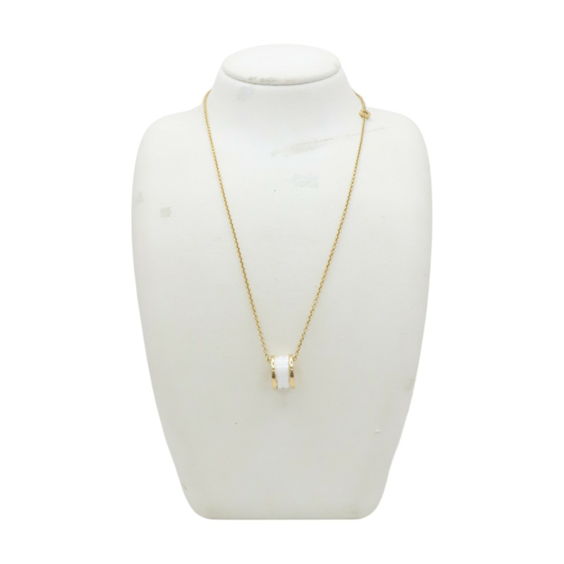18K玫瑰金 白色陶瓷 B-zero1 項鍊【BVLGARI 寶格麗】 346082-13