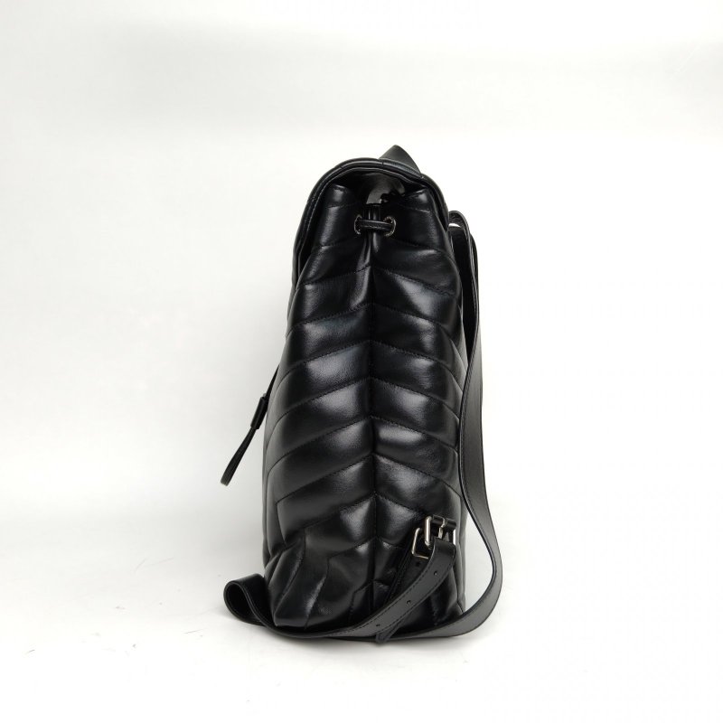 SAINT LAURENT 黑色牛皮Y縫LOULOU雙肩包肩背包-1