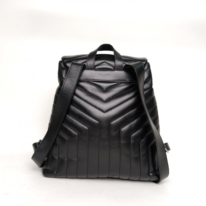 SAINT LAURENT 黑色牛皮Y縫LOULOU雙肩包肩背包-2