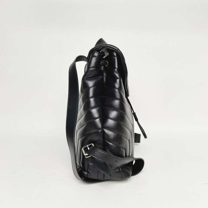 SAINT LAURENT 黑色牛皮Y縫LOULOU雙肩包肩背包-3
