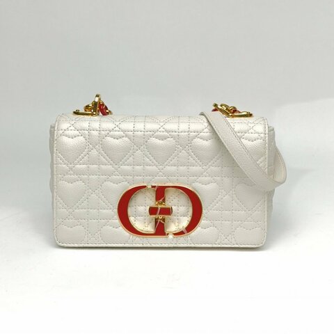 DIOR Caro小號20白色牛皮琺瑯扣2021肩背包