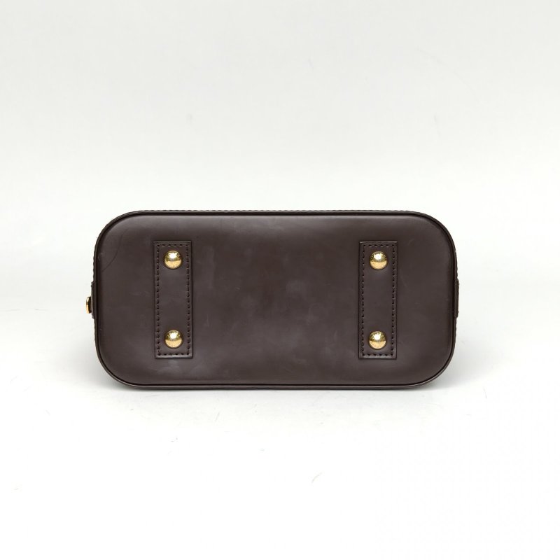 LOUIS VUITTON ALMA貝殼包BB23.5棕色棋盤格PVC晶片肩背包-4