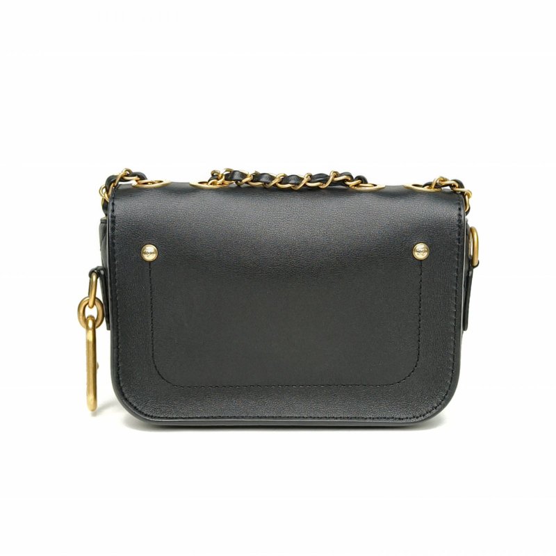 CHANEL 黑色牛皮28開金扣19K二合一雙子星鏈條包肩背包-2