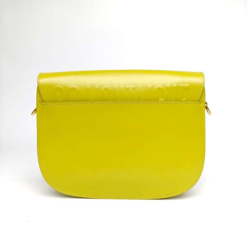 DIOR DiorBobby中號22黃色牛皮金扣肩背包-2