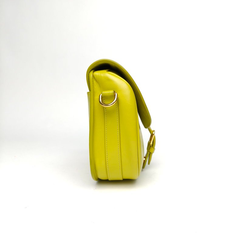 DIOR DiorBobby中號22黃色牛皮金扣肩背包-3