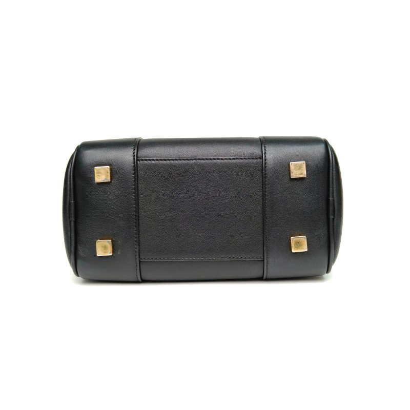 LOEWE Amazona19Bag黑色牛皮金扣肩背包-4