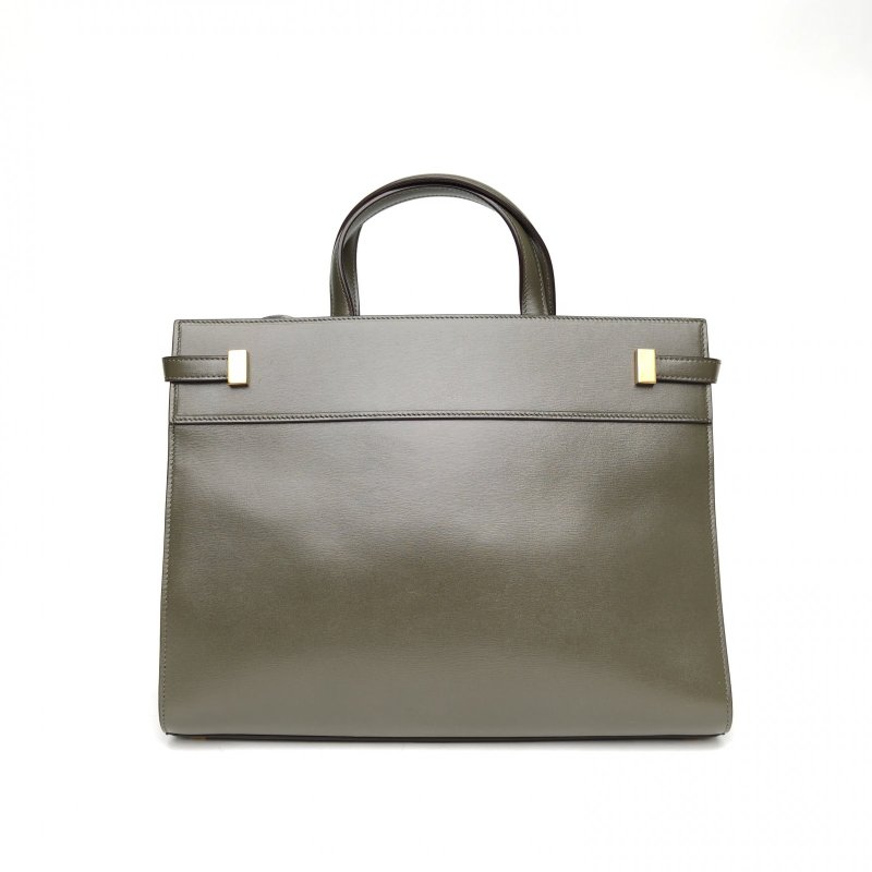 SAINT LAURENT 綠色牛皮金扣MANHATTANBOX曼哈頓大號肩背包-2