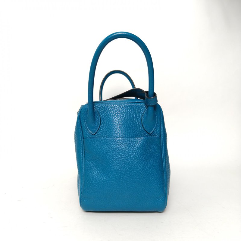HERMES Lindy30伊茲密爾藍TC皮框Q銀扣肩背包-3