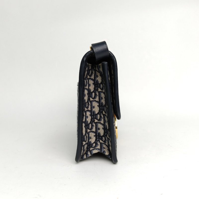 DIOR 30Montaigne蒙田皮肩帶大號牛皮/帆布金扣印花肩背包-3