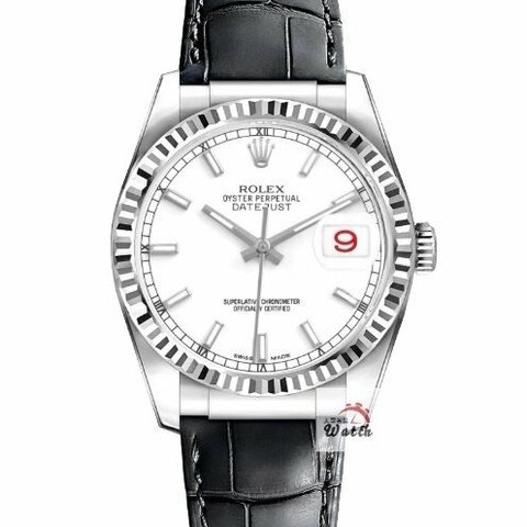 【大眾名錶】ROLEX 勞力士 116139 DateJust 蠔式日誌 18白K金 白色面盤 紅字 大眾名錶B1237