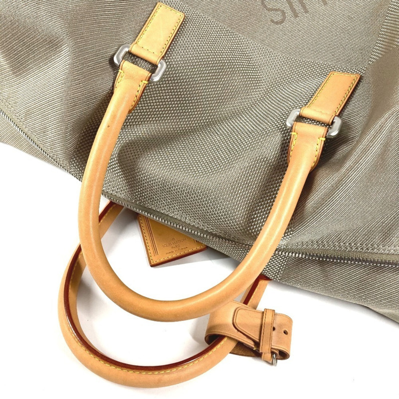 路易威登 M93016 Damier Geant Souverain 2 路單肩旅行包波士頓帆布男士女士貂皮米色-17