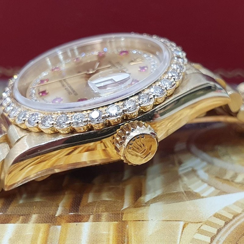 【大眾名錶】ROLEX 勞力士 69178 Datejust 蠔式女錶 18K金 紅寶多層鑽面盤 大眾名錶G229-5