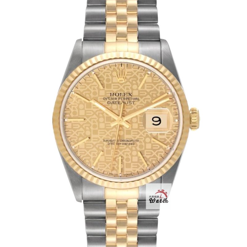 【大眾名錶】ROLEX 勞力士 16233 Datejust 蠔式日誌 印刷紀念T柱面 錶徑36mm 大眾名錶G230-0